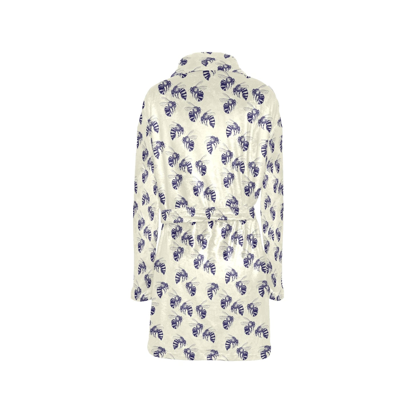 Bee Pattern Print Design 02 Women's Fleece Robe