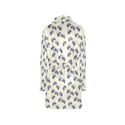 Bee Pattern Print Design 02 Women's Fleece Robe