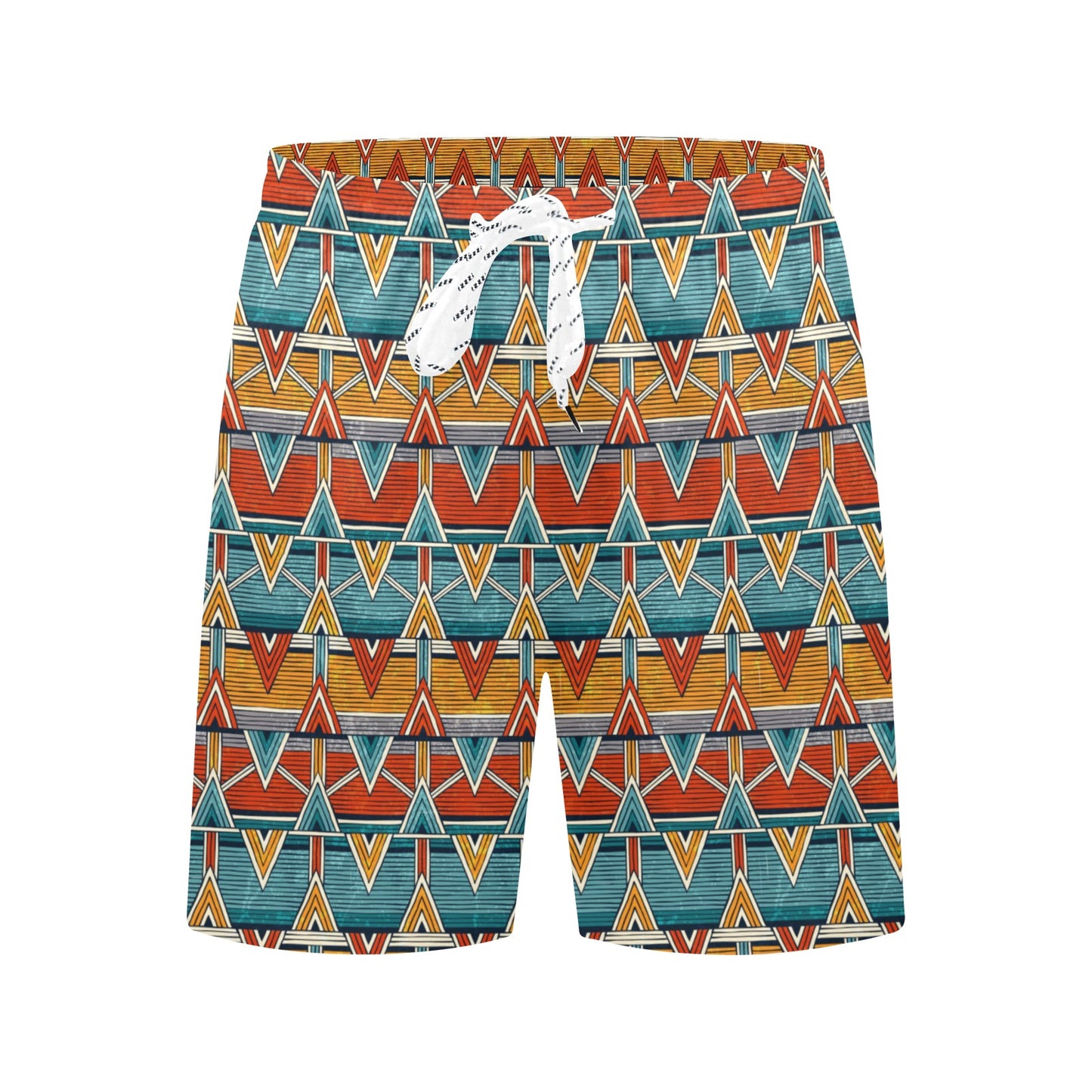 Kente Print African Design Themed Men's Swim Trunks Beach Shorts