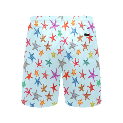 Starfish Print Design LKS402 Men's Swim Trunks Beach Shorts