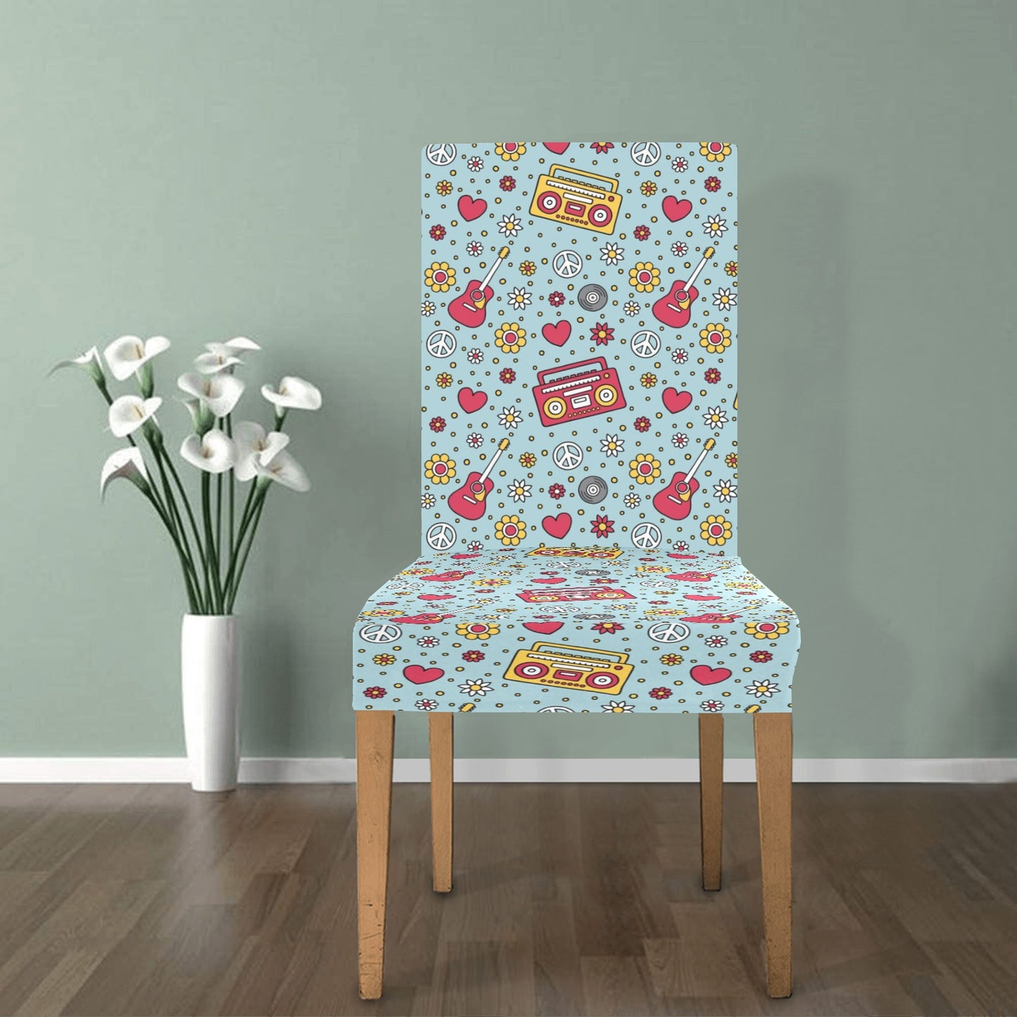 Hippie Print Design LKS307 Dining Chair Slipcover