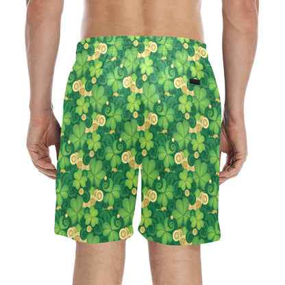 Shamrock Print Design LKS301 Men's Swim Trunks Beach Shorts