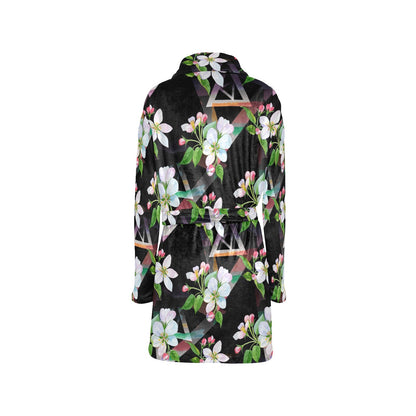 Apple blossom Pattern Print Design AB07 Women's Fleece Robe