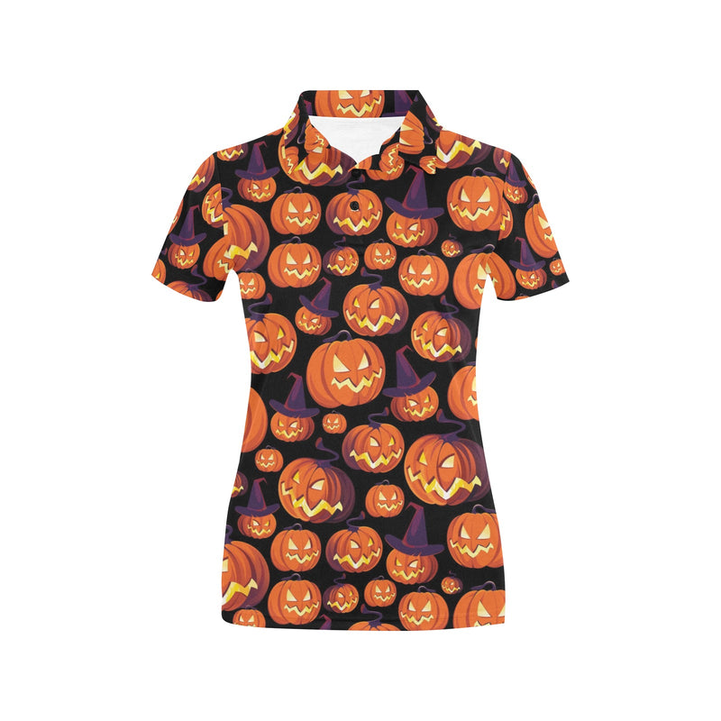 Halloween Pattern Print Design 04 Women's Polo Shirt