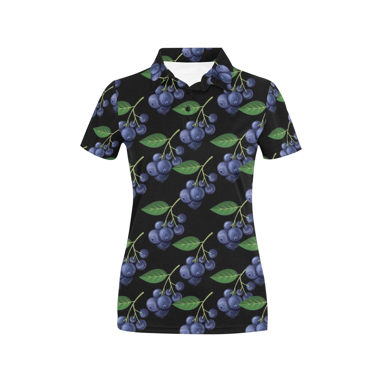 Blueberry Pattern Print Design BB01 Women's Polo Shirt