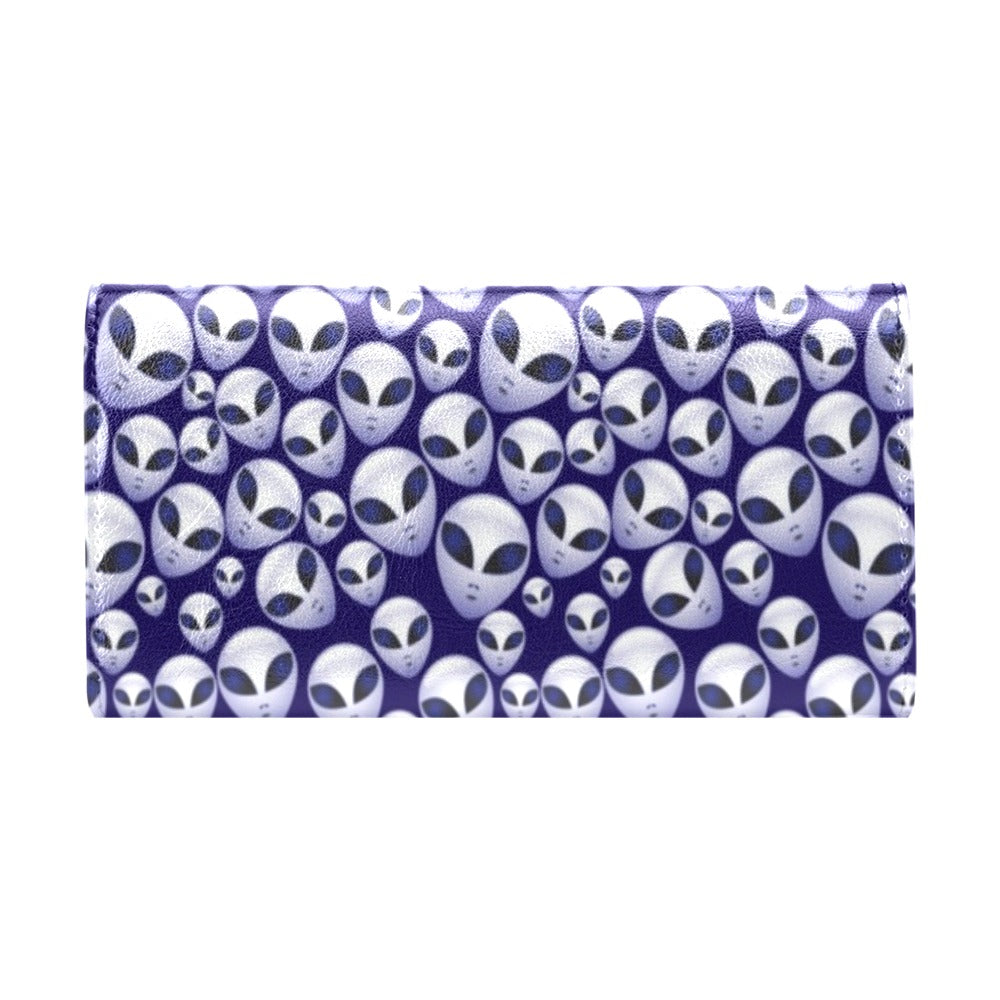 Alien Head Extraterrestrial Women's Trifold Wallet