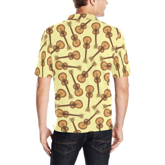 Acoustic Guitar Print Design LKS402 Men Polo Shirt