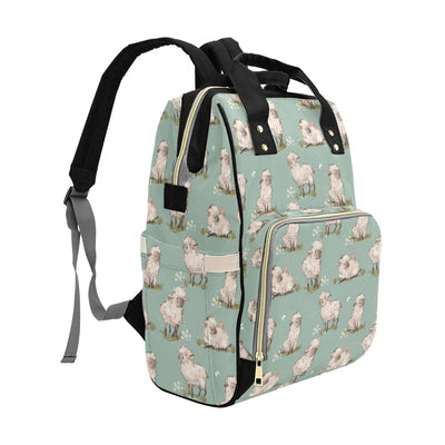 Sheep Print Design LKS405 Diaper Bag Backpack