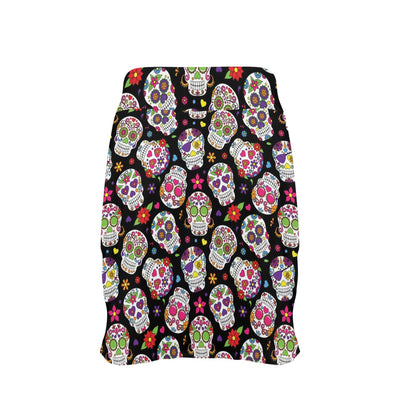 Sugar Skull Print Design LKS302 17" Golf & Pickleball Skort with Pockets