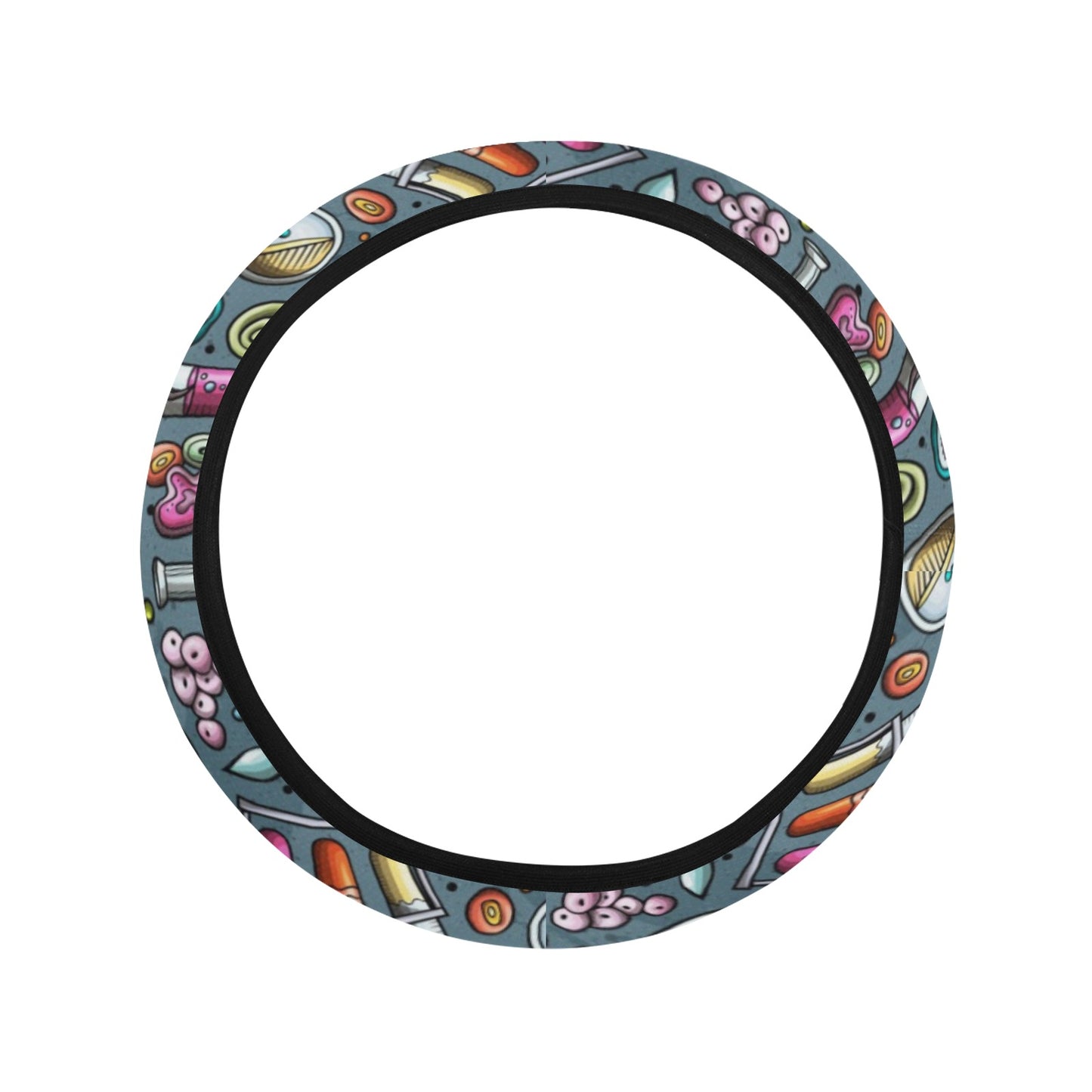 Science Print Design LKS304 Steering Wheel Cover with Elastic Edge