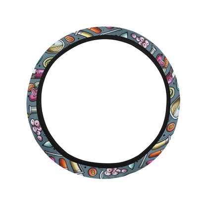 Science Print Design LKS304 Steering Wheel Cover with Elastic Edge