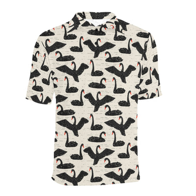 Swan Print Design LKS402 Men Polo Shirt