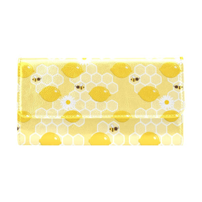 Honey Bee Honeycomb Print Design LKS3010 Women's Trifold Wallet