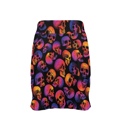 Skull Multicolor Print Design LKS3011 17" Golf & Pickleball Skort with Pockets