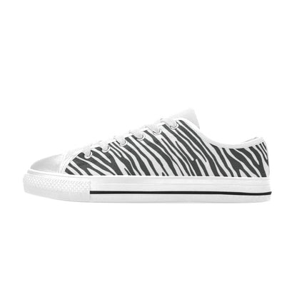 Zebra Classic Print Design LKS302 Women's White Low Top Shoes