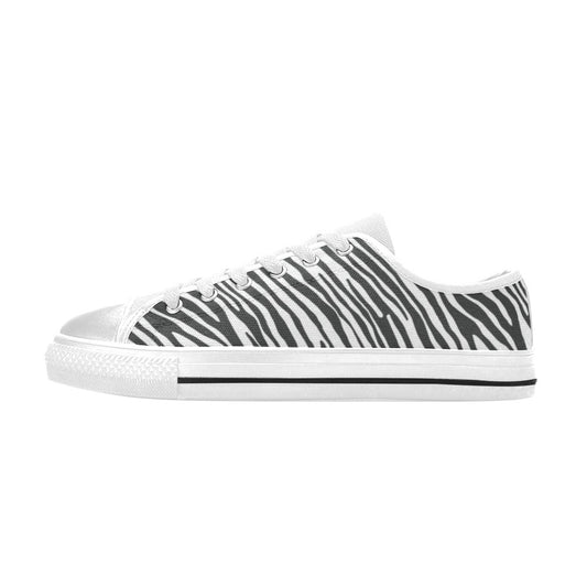 Zebra Classic Print Design LKS302 Women's White Low Top Shoes