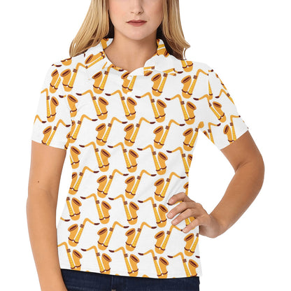 Saxophone Print Design LKS404 Women's Polo Shirt