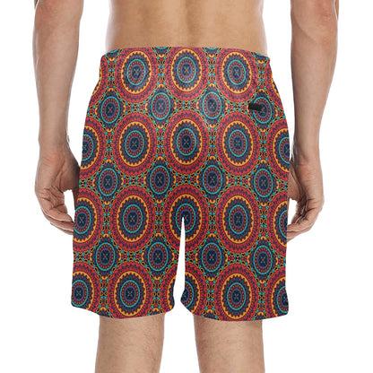 Bohemian Mandala Style Print Men's Swim Trunks Beach Shorts