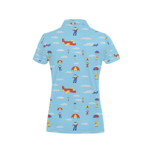 Skydiver Print Design LKS304 Women's Polo Shirt