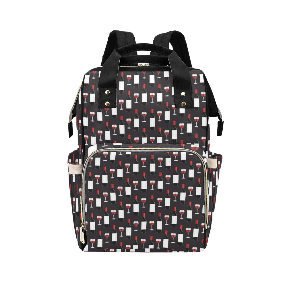 Wine Print Design LKS309 Diaper Bag Backpack