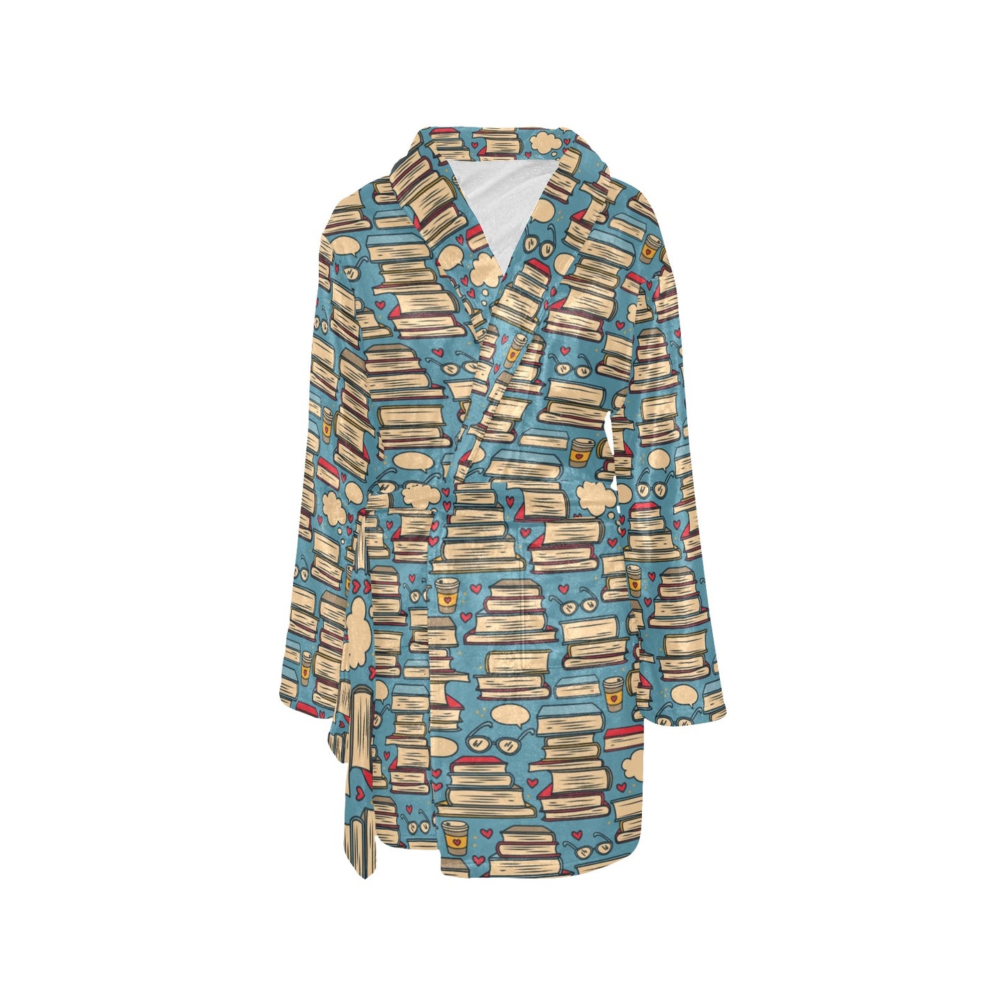 Book Pattern Print Design 03 Women's Fleece Robe