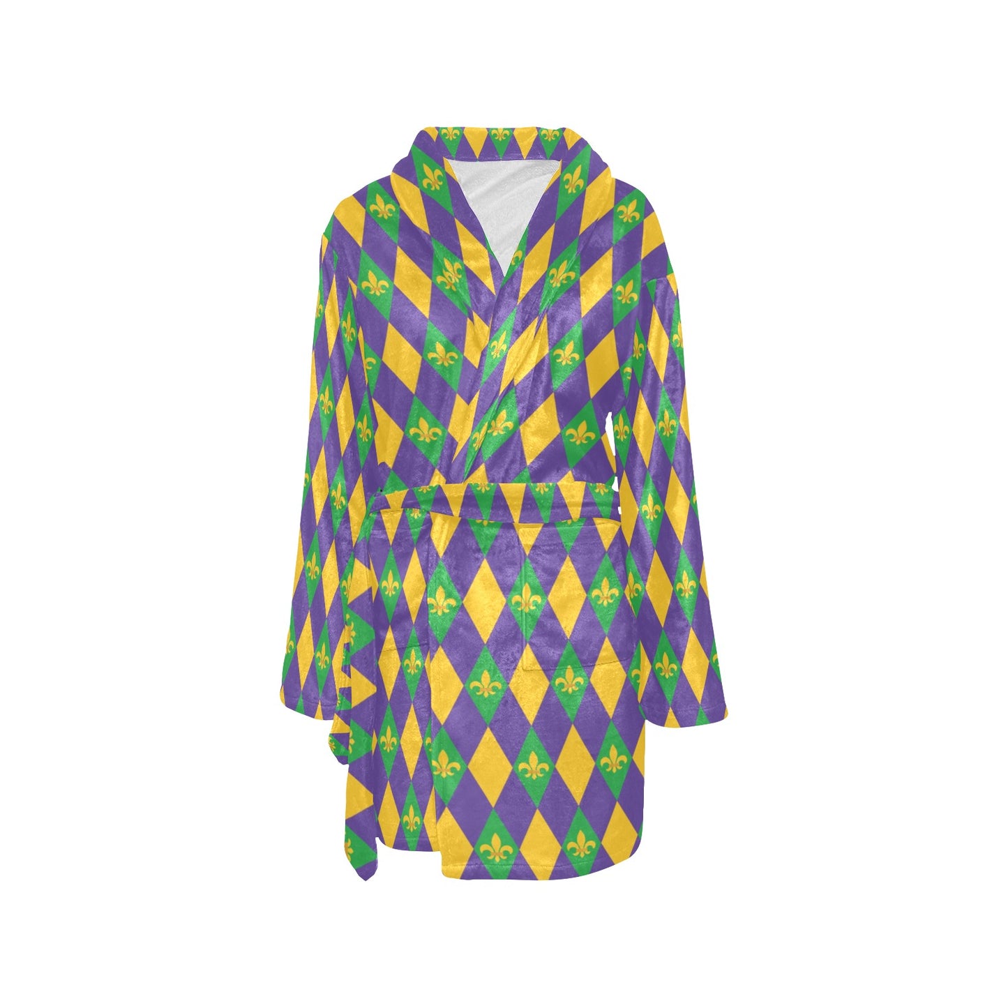 Mardi Gras Pattern Print Design 05 Women's Fleece Robe