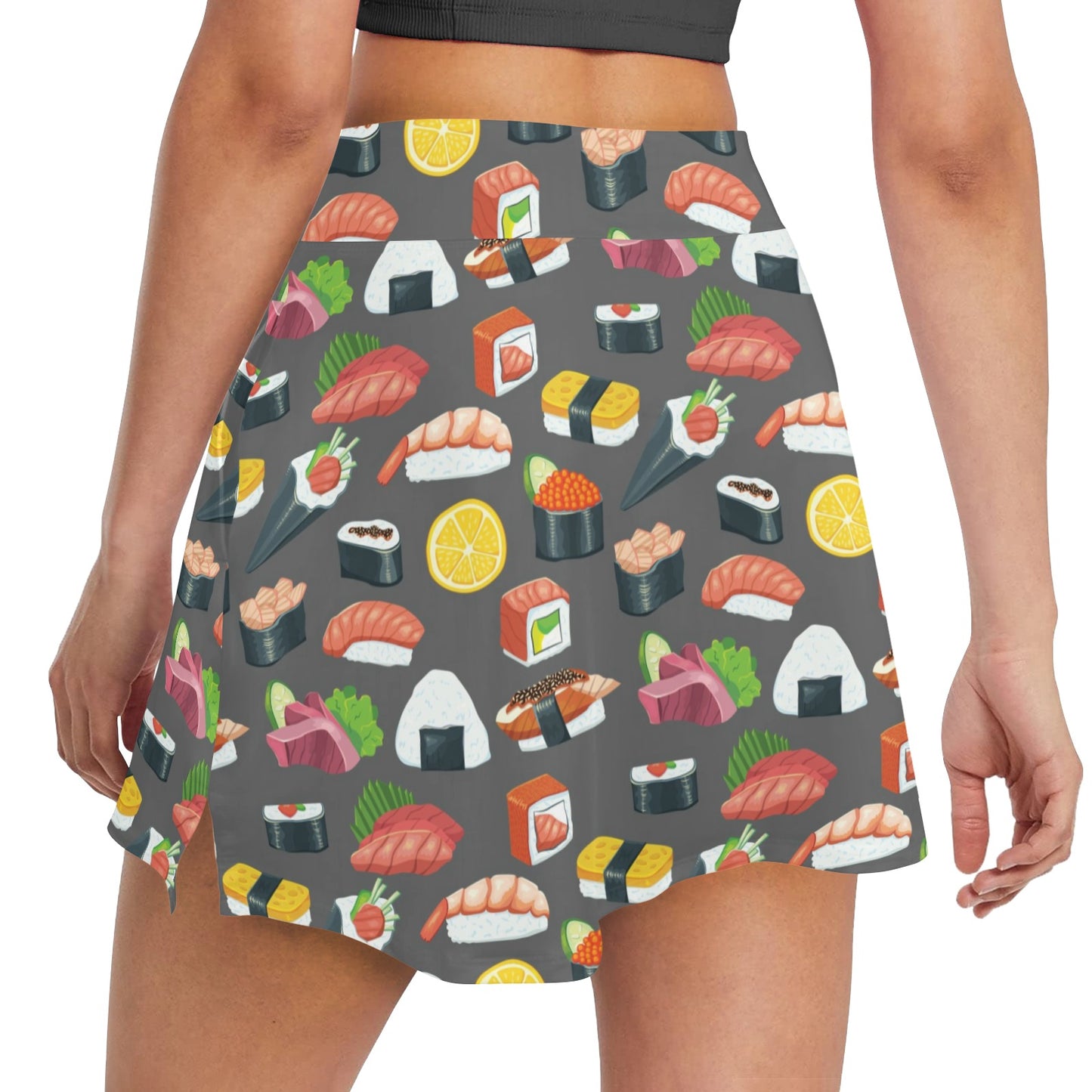 Sushi Print Design LKS302 17" Golf & Pickleball Skort with Pockets
