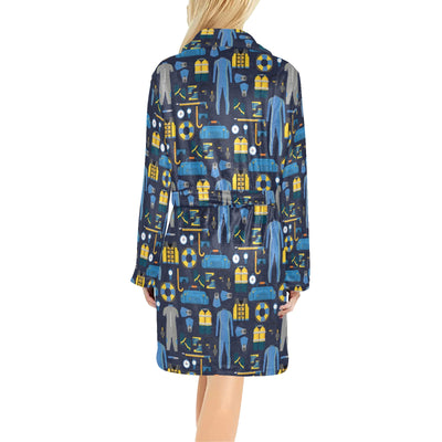 Scuba Equipment Print Design LKS305 Women's Fleece Robe