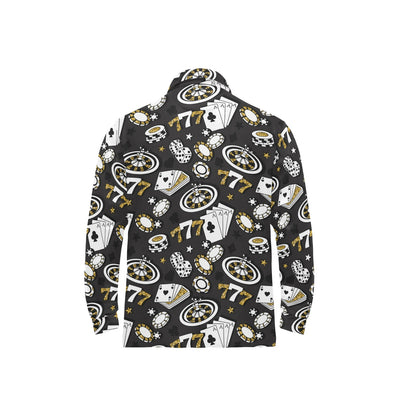 Casino Pattern Print Design 05 Long Sleeve Polo Shirt For Men's