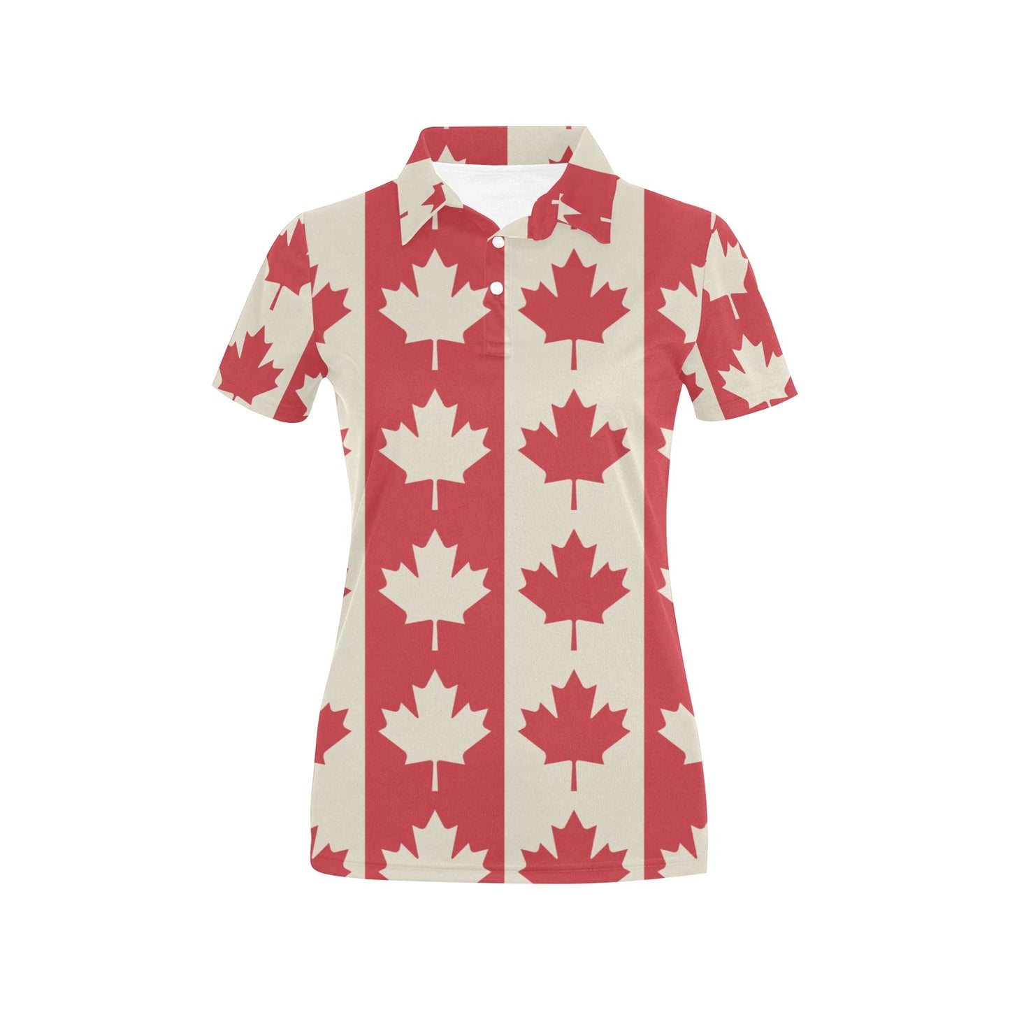 Maple Leaf Pattern Print Design 02 Women's Polo Shirt