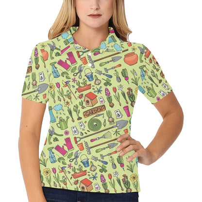 Gardening Pattern Print Design G02 Women's Polo Shirt