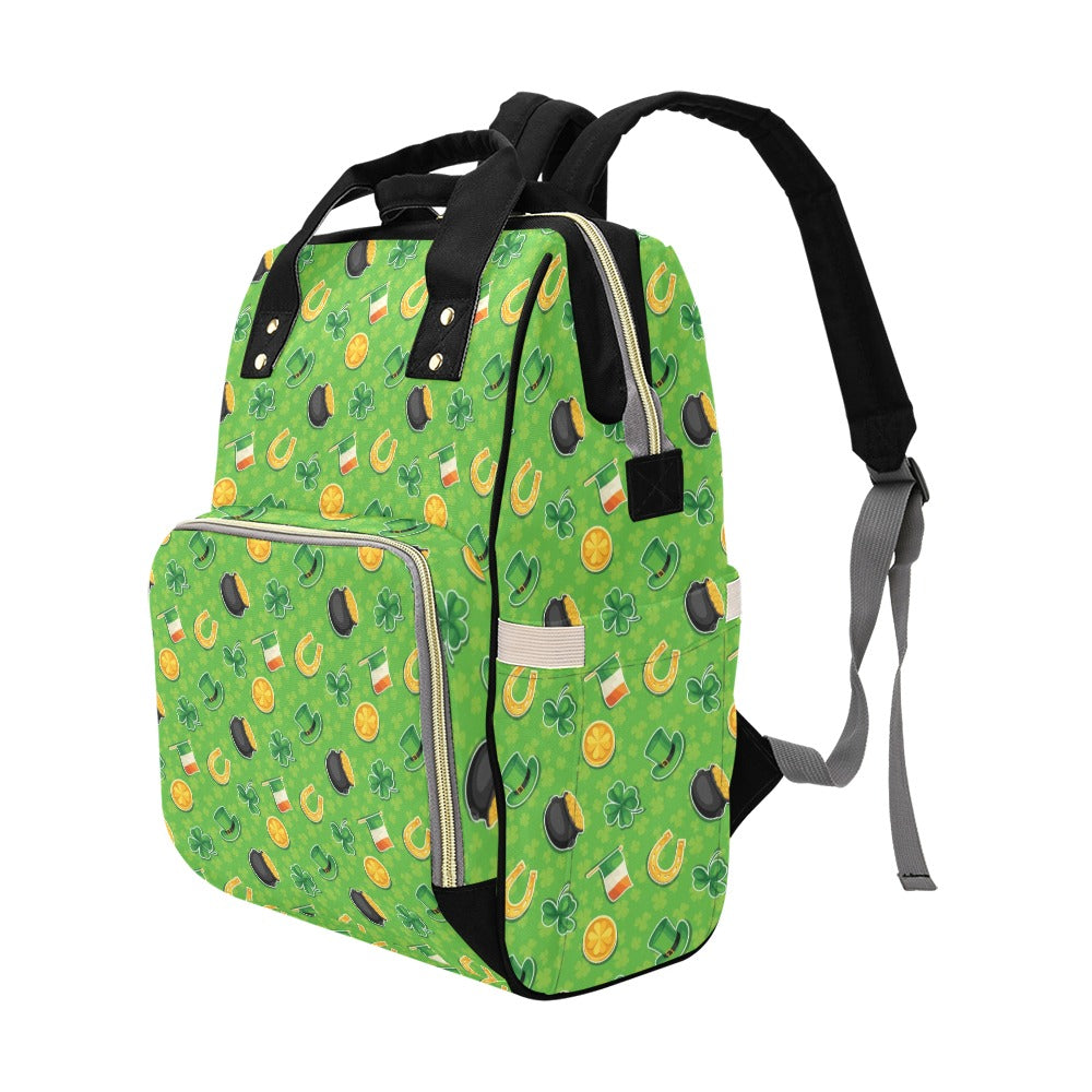 Shamrock Saint Patrick's Day Print Design LKS302 Diaper Bag Backpack