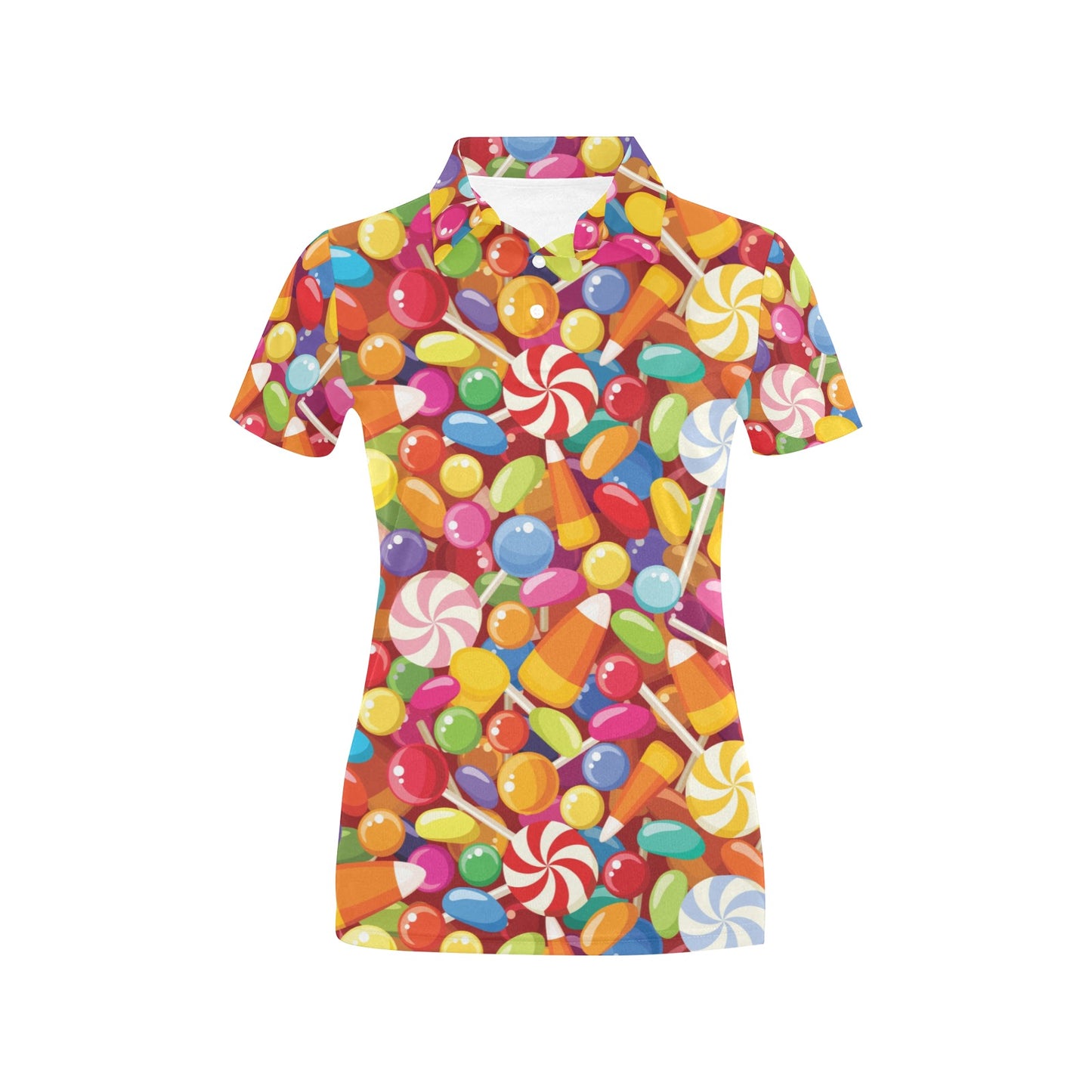 Candy Pattern Print Design 02 Women's Polo Shirt