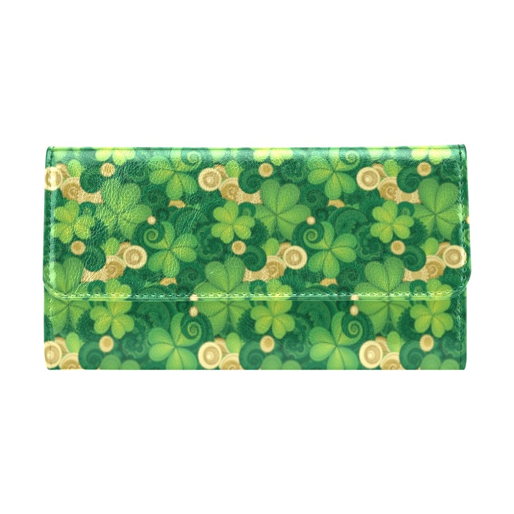 Shamrock Print Design LKS301 Women's Trifold Wallet