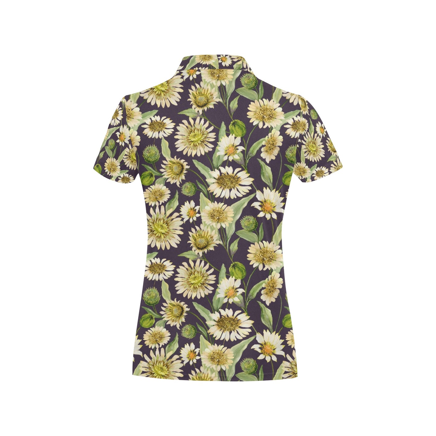 Daisy Vintage Print Pattern Women's Polo Shirt