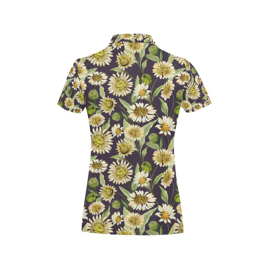 Daisy Vintage Print Pattern Women's Polo Shirt