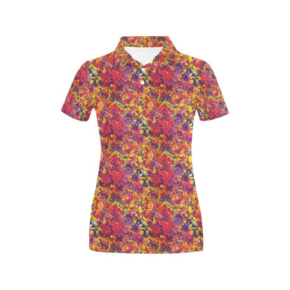 Splatter Print Design LKS303 Women's Polo Shirt