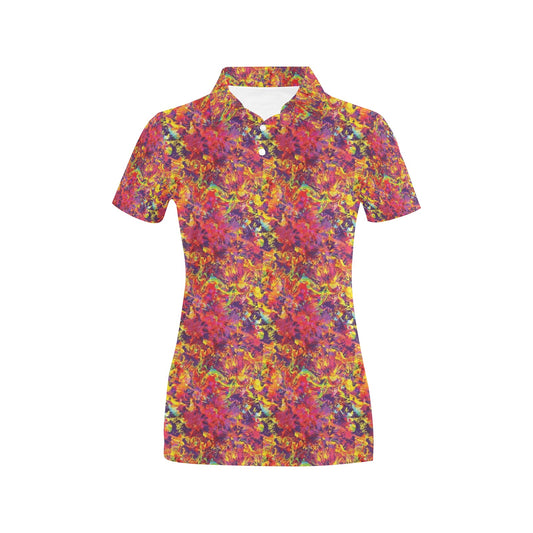 Splatter Print Design LKS303 Women's Polo Shirt