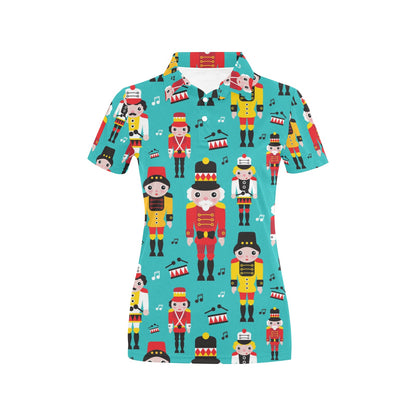 Nutcracker Pattern Print Design A03 Women's Polo Shirt