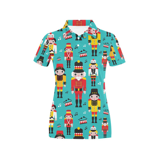 Nutcracker Pattern Print Design A03 Women's Polo Shirt