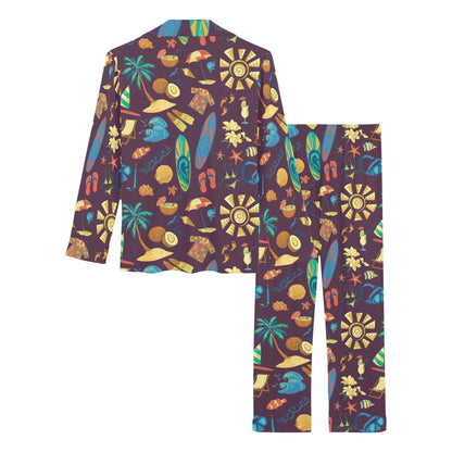 Aloha Hawaii Pattern Print Design 01 Women's Long Pajama Set