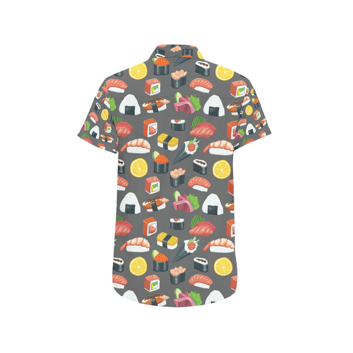 Sushi Print Design LKS302 Men Short Sleeve Button Up Shirt