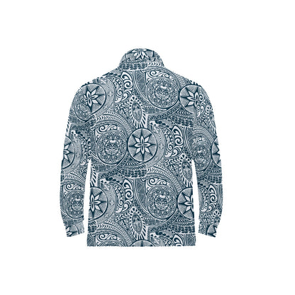 Polynesian Pattern Print Design A03 Long Sleeve Polo Shirt For Men's