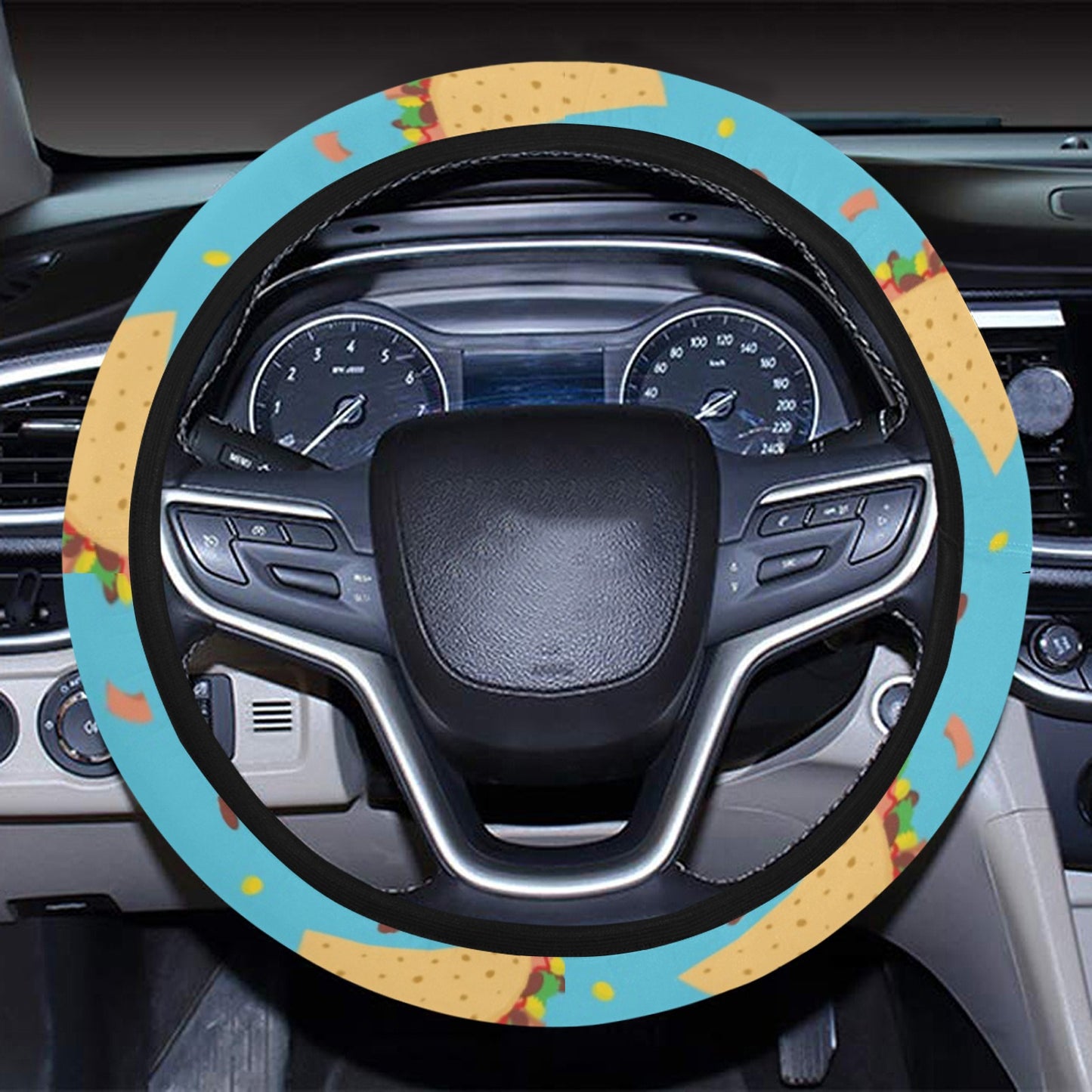 Taco Print Design LKS303 Steering Wheel Cover with Elastic Edge