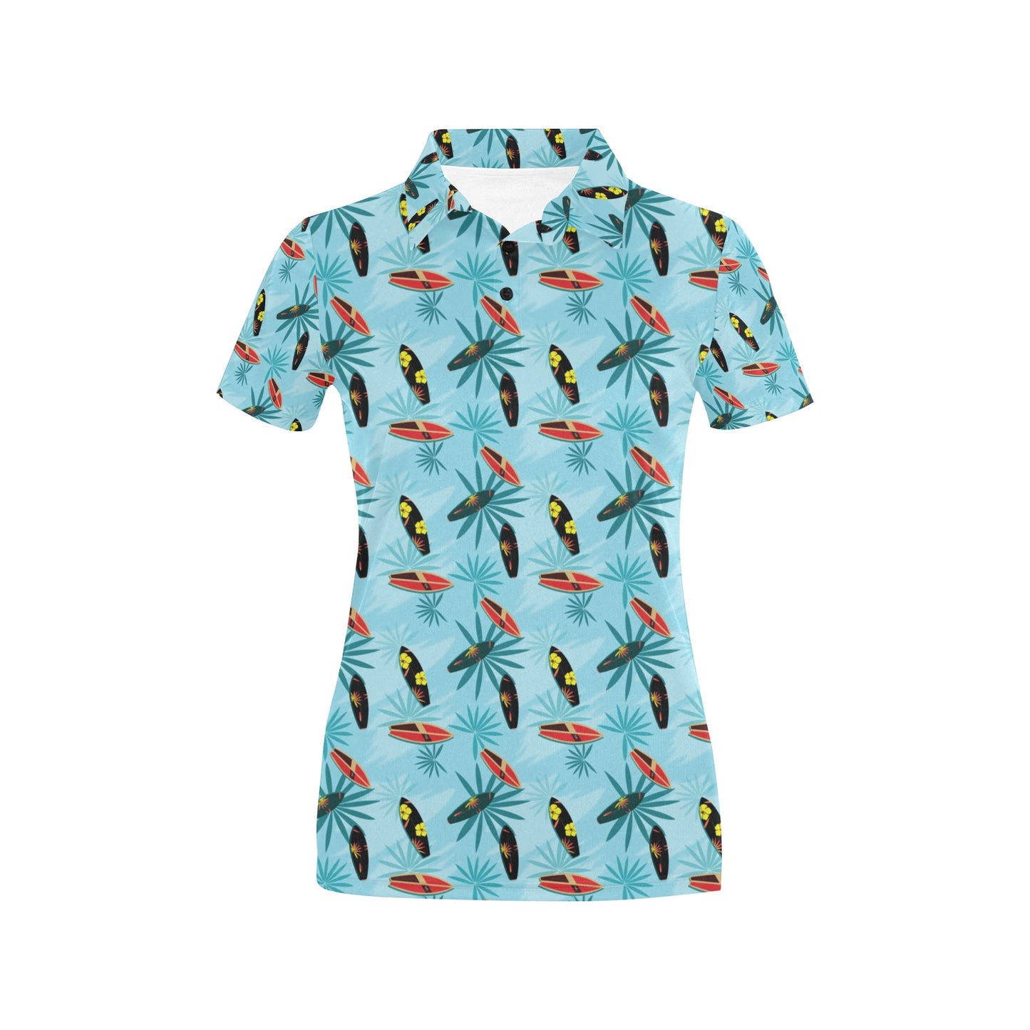Surfboard Themed Pattern Women's Polo Shirt