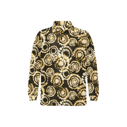Tie Dye Print Design LKS307 Long Sleeve Polo Shirt For Men's