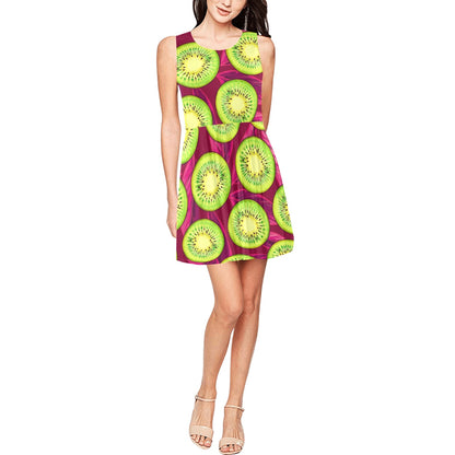 Kiwi Pattern Print Design KW05 Sleeveless Dress