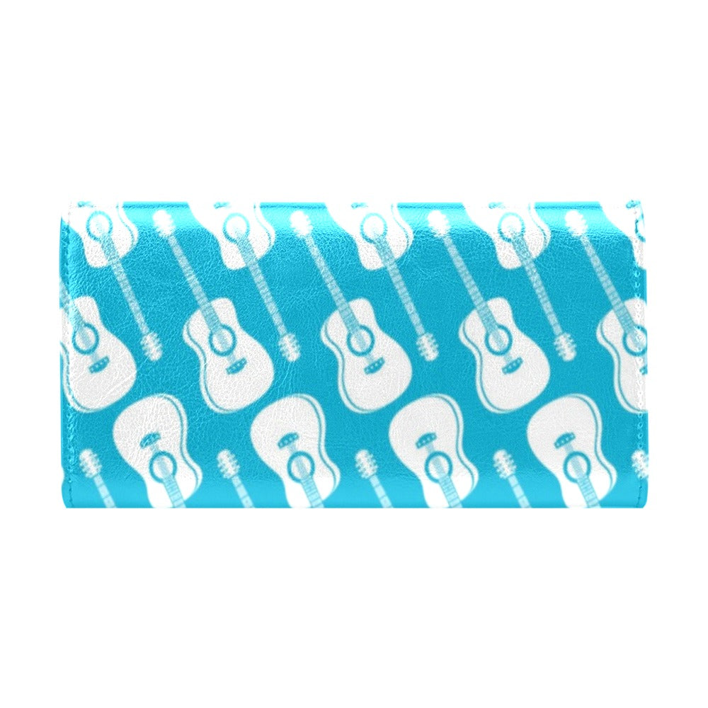 Acoustic Guitar Print Design LKS404 Women's Trifold Wallet