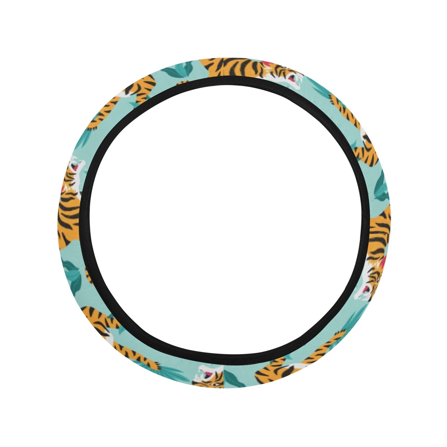 Tiger Print Design LKS304 Steering Wheel Cover with Elastic Edge
