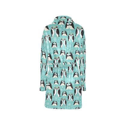 Penguin Love Print Women's Fleece Robe